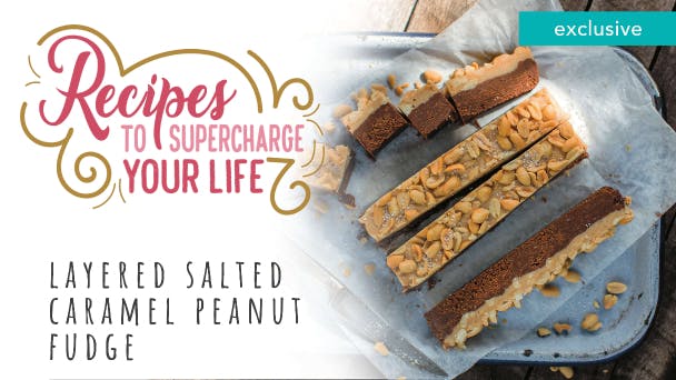 Layered Salted Caramel Peanut Fudge