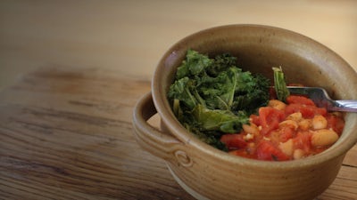 Warming Bean Stew with Sautéed Kale