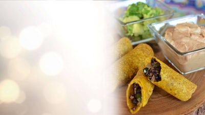 Healthy Black Bean Taquitos with Dairy-Free Queso Dip