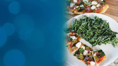 Traditional Homemade Pizza With Zesty Vegan Kale Caesar Salad