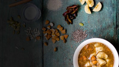 Raw Chia Porridge With Almonds, Dates and Cinnamon